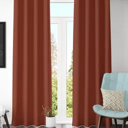 Galaxy Home Decor Red 2 Pieces Black Out Long Door Curtain-image-44