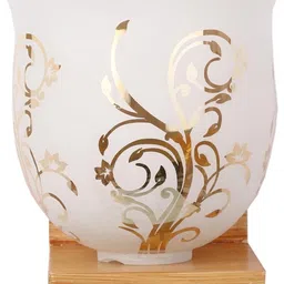 1ST TIME Gold-Toned & White Printed Wood Wall Lamp-picture-32