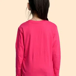 NUSYL Pack Of 2 Girls Solid Round Neck Cotton T-shirts image 4