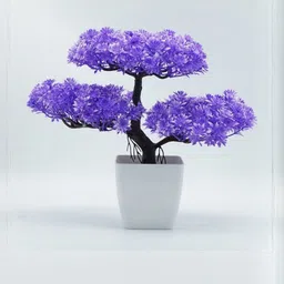 Dekorly Purple Plastic Artificial Flowers & Plants With Pot image 1