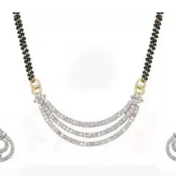 Sansik Women Alloy Artificial Stones Mangalsutra image 4