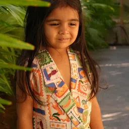 Funny Bones Clothings Girls Conversational Printed Linen Blazer Dresses image 2