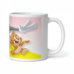 Mr UVD White & Yellow Cartoon Characters Printed Ceramic Glossy Mug - 350 ml image 4