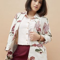 CODE by Lifestyle Floral Printed Shawl Collar Open Front Jacket Jacket-picture-40