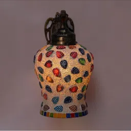 1ST TIME Multicoloured & Multicoloured Textured Metal Traditional Abstract Shaped Shaped Wall Lamp image 3