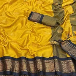 A S CREATION Woven Design Zari Pure Silk Kanjeevaram Saree image 3