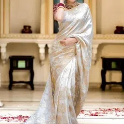 AdoreeStitch Woven Design Zari Art Silk Handloom Banarasi Saree image 2