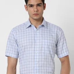 Van Heusen Men Checked Regular Fit Cotton Formal Shirt-picture-33