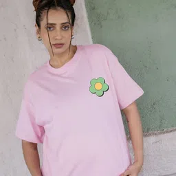 BonOrganik Typography Printed Drop-Shoulder Sleeves Oversize Cotton T-shirt image 4