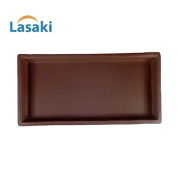 LASAKI Slato 2Pcs Brown Ceramic Lightweight Rectangular Flower Planter Trays image 2