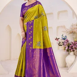 Aaishvyapparels Woven Design Zari Art Silk Handloom Banarasi Saree image 2