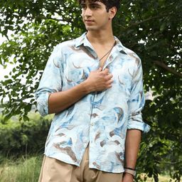 Campus Sutra Comfort Abstract Printed Spread Collar Casual Shirt-picture-13