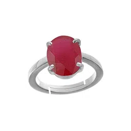 RRVGEM 8.25 KT Ruby Stone Silver Plated Adjustable Ring-picture-30