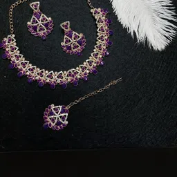 Anouk Rose Gold-Plated Stone-Studded Jewellery Set-picture-27