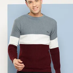Aarika Men Colourblocked Woollen Pullover-picture-31