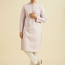 Manyavar Floral Embroidered Chikankari Mandarin Collar Straight Kurta With Trousers-picture-16