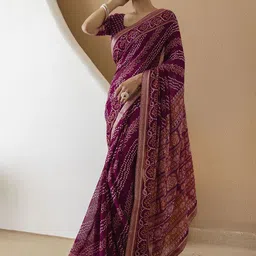 SANISA Bandhani Poly Georgette Designer Bandhani Saree-picture-31