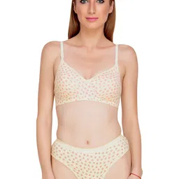 Liigne Women Pack Of 5 Printed Padded Bra Pure Cotton Lingerie Set image 4