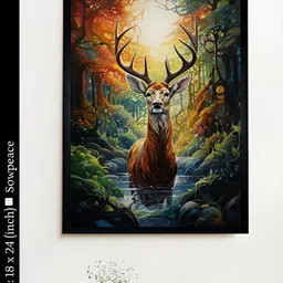 SOWPEACE Green & Orange 1 Piece Canvas Birds and Animals Wall Paintings-picture-23