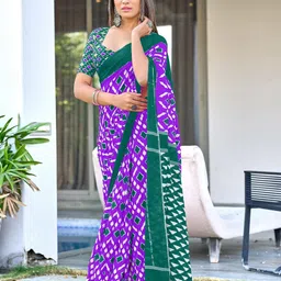 LeeliPeeri Designer Printed Geometric Ikat Saree-picture-5
