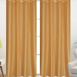 UrbanArts Gold-Toned Set of 2 Embroidered Sheer Long Door Curtain-picture-19