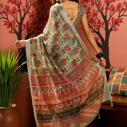 GULKEE FAB Floral Zari Handloom Saree image 4