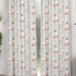 CHHAVI INDIA Grey & Orange 2 Pieces Floral Printed Door Curtain-picture-46