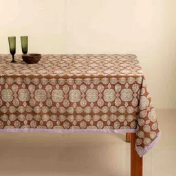FREEDOM TREE Brown Ethnic Motifs 8-Seater Cotton Table Cover-picture-40