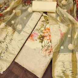 Ishin Organza Unstitched Dress Material-picture-10