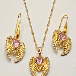 SAPRAA TRENDS Gold-Plated American Diamond Studded Anti Tarnish Jewellery Set-picture-40
