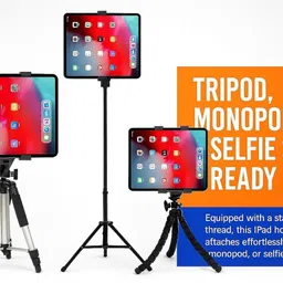 USPOT Universal Tablet Tripod Holder Mount Adapter for All Mobiles Tablet Tripod image 4