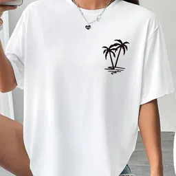 calm down Women Printed Round Neck Cotton Blend White T-Shirt-picture-10