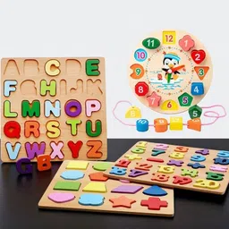 vhd Alphabet, Number, Shape & Clock Wooden Puzzle Toy for Kids Learning GG48-picture-25