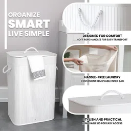 ibell 72 L White Laundry Basket image 2