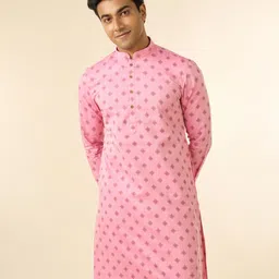 diwas by manyavar Men Printed Cotton Blend Straight Kurta image 1