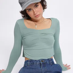 glitchez Pleated Crop Top image 1