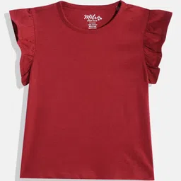 METRO KIDS COMPANY Girls Flutter Sleeve Ruffles Cotton Top-picture-29