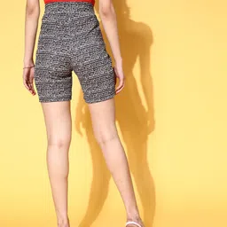 HERE&NOW Women Classic Black Typography Summer Shorts image 3