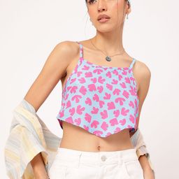 DressBerry Cotton Candy Cute Floral Strappy Crop Top-image-88