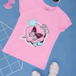 Pantaloons Junior Kids Pink Carnation Cotton Regular Fit Top-picture-26
