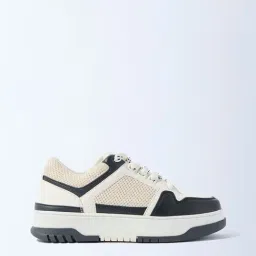 LUNA BLU by Westside Black Mesh Detailed Lace-Up Sneakers image 2