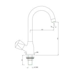 Essco by Jaquar Tropical Sink Cock Table Mount Chrome Finish with Swinging Pipe Spout, TQT-523S image 2