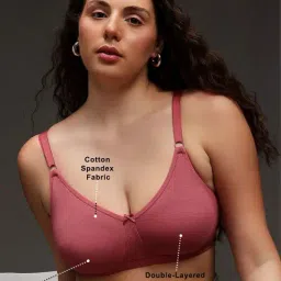 Clovia Pink Cotton T-Shirt Bra image 5