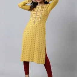 Aurelia Yellow Embroidered Winter Kurta-picture-28