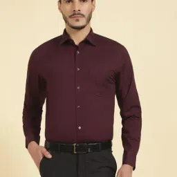 Cantabil Wine Regular Fit Solid Formal Shirt-picture-17