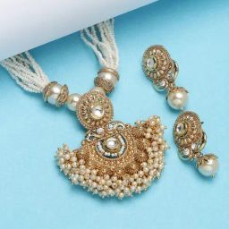 Panash Gold Plated Kundan Handcrafted Jewellery Set-picture-37