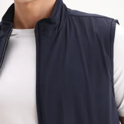 Rare Rabbit Navy Blue Polyester Solid Regular Fit Jacket image 5