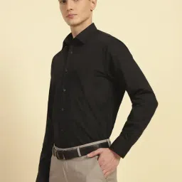 Cantabil Black Regular Fit Solid Formal Shirt image 4