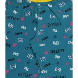 Kiddopanti Kids Teal Printed Pyjamas image 3