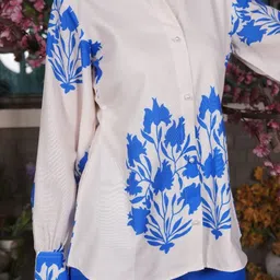 Golden Mirror Floral Printed Pure Cotton Shirt With Trousers image 2